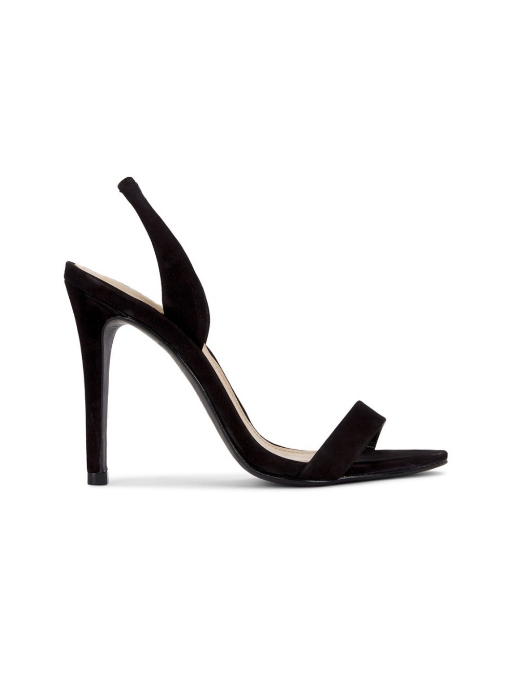 SCHUTZ Black Suede Slingback Stiletto Sandal
